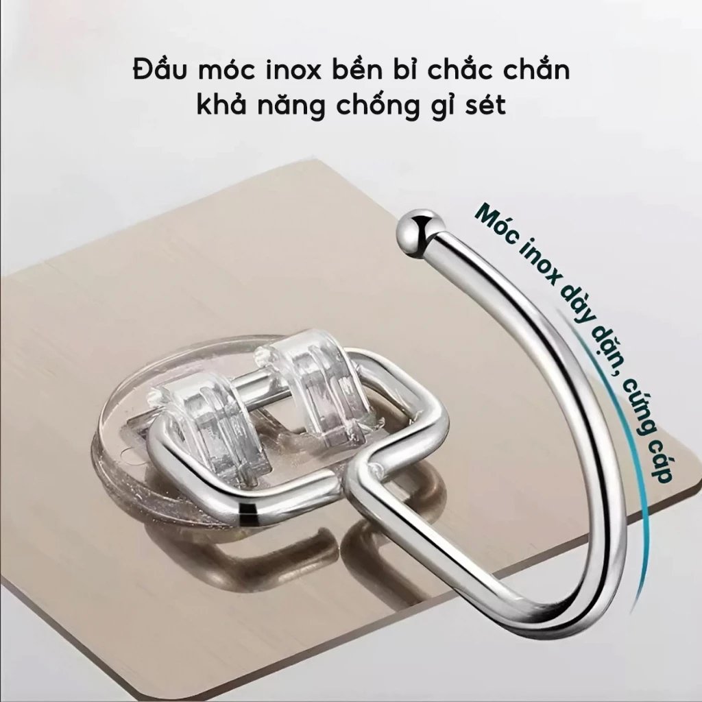 Combo 10 Móc Dán Tường Inox 304 Handobox