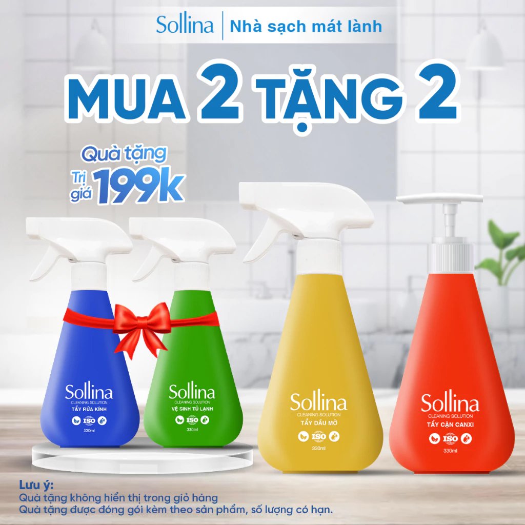 Combo Vệ Sinh Nhà Cửa Sollina 4 Chai 300ml