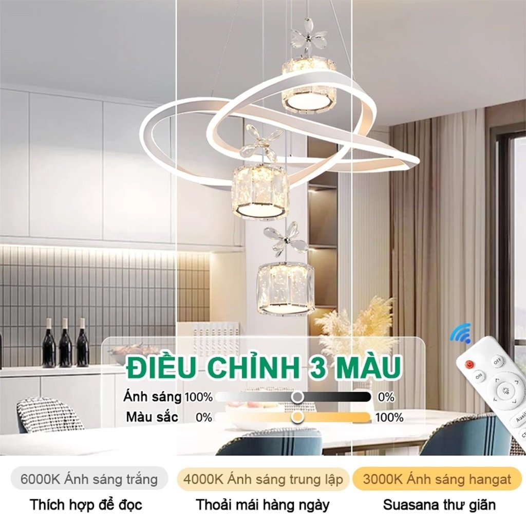 Đèn Chùm Phòng Khách Trần Nổi Trang Trí GEJIESE