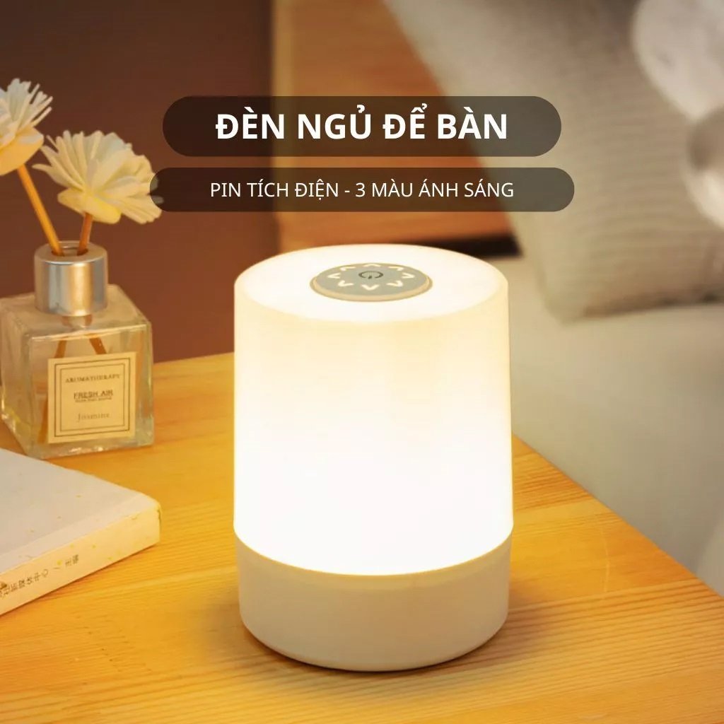 Đèn Ngủ Để Bàn Cảm Ứng 3 Màu Ánh Sáng Mini