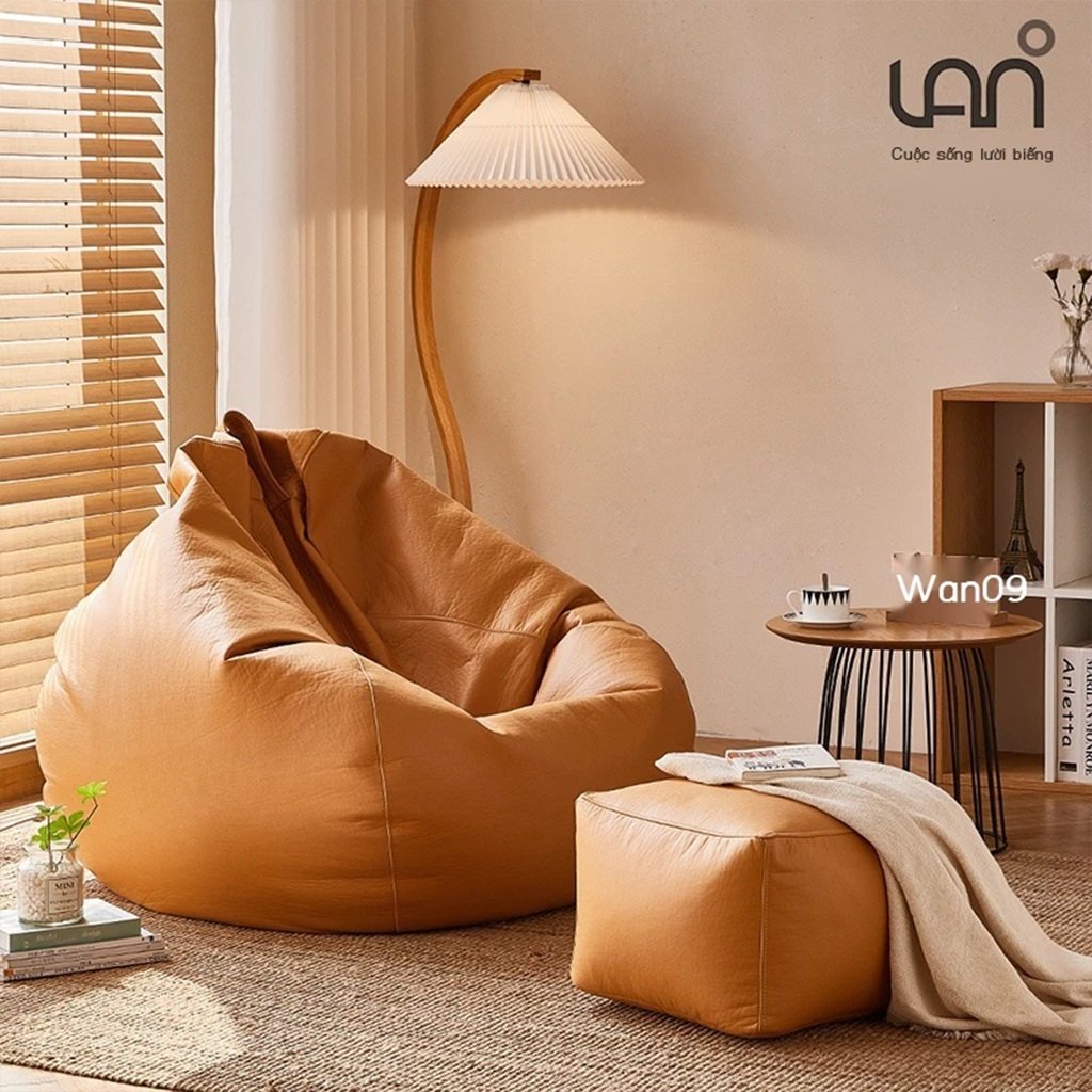Ghế Sofa Lười Hạt Xốp Bọc Vải Tatami Chống Thấm Nước