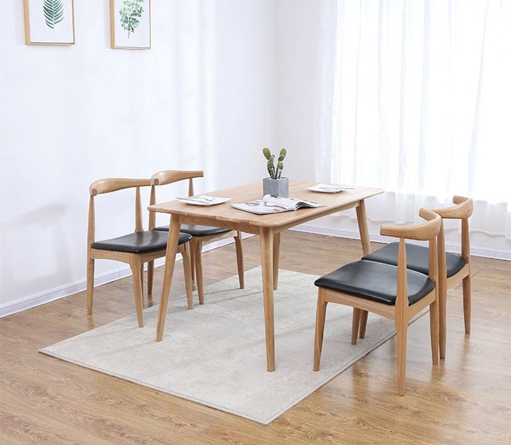 Ghế Ăn Gỗ Nệm Da Phong Cách Bắc Âu