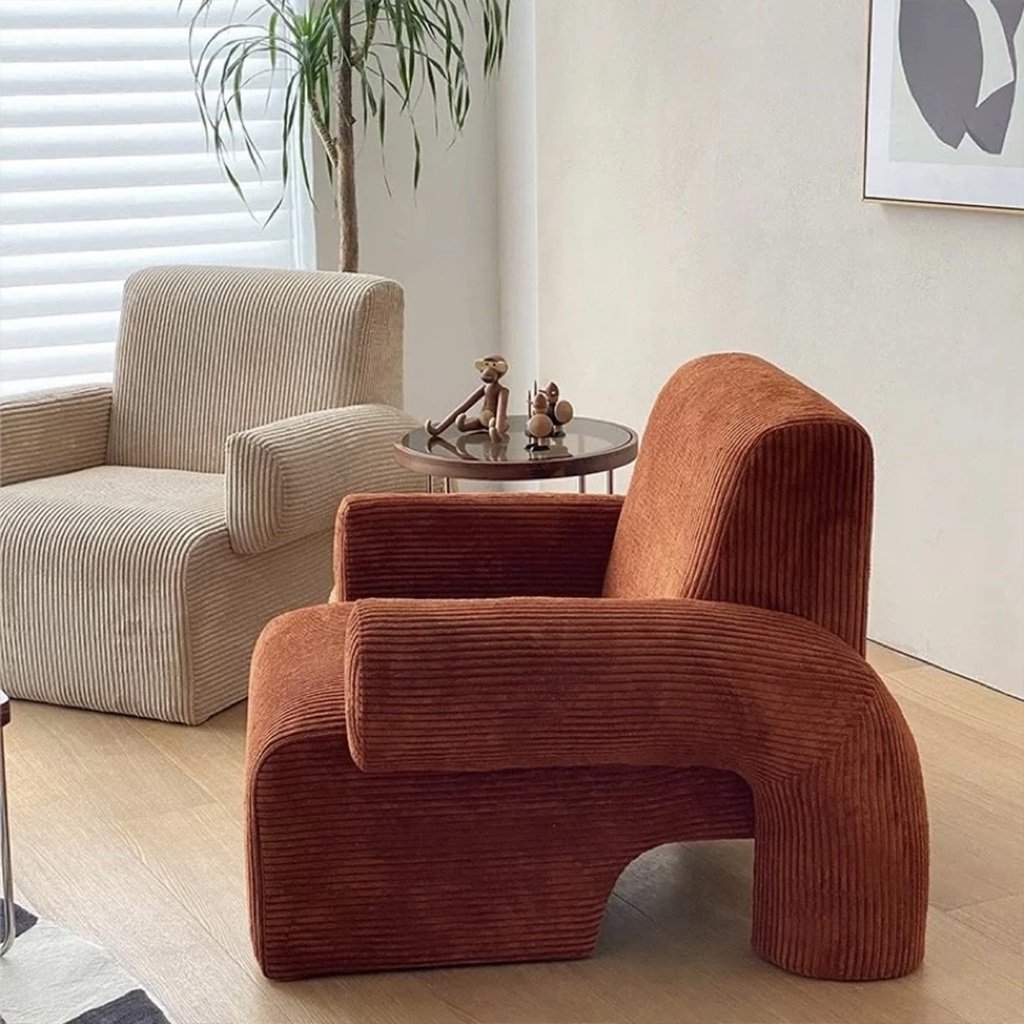 Ghế Armchair Phòng Khách Sang Trọng Coduroy