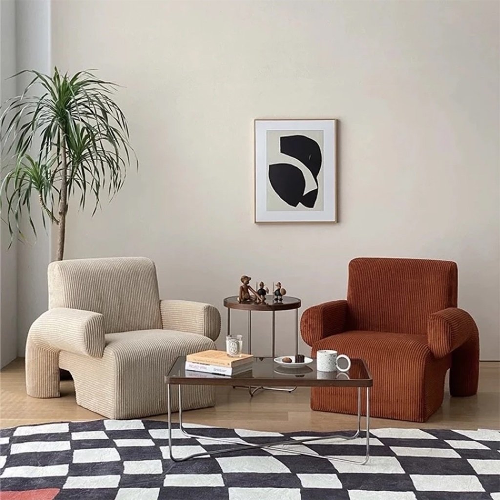 Ghế Armchair Phòng Khách Sang Trọng Coduroy