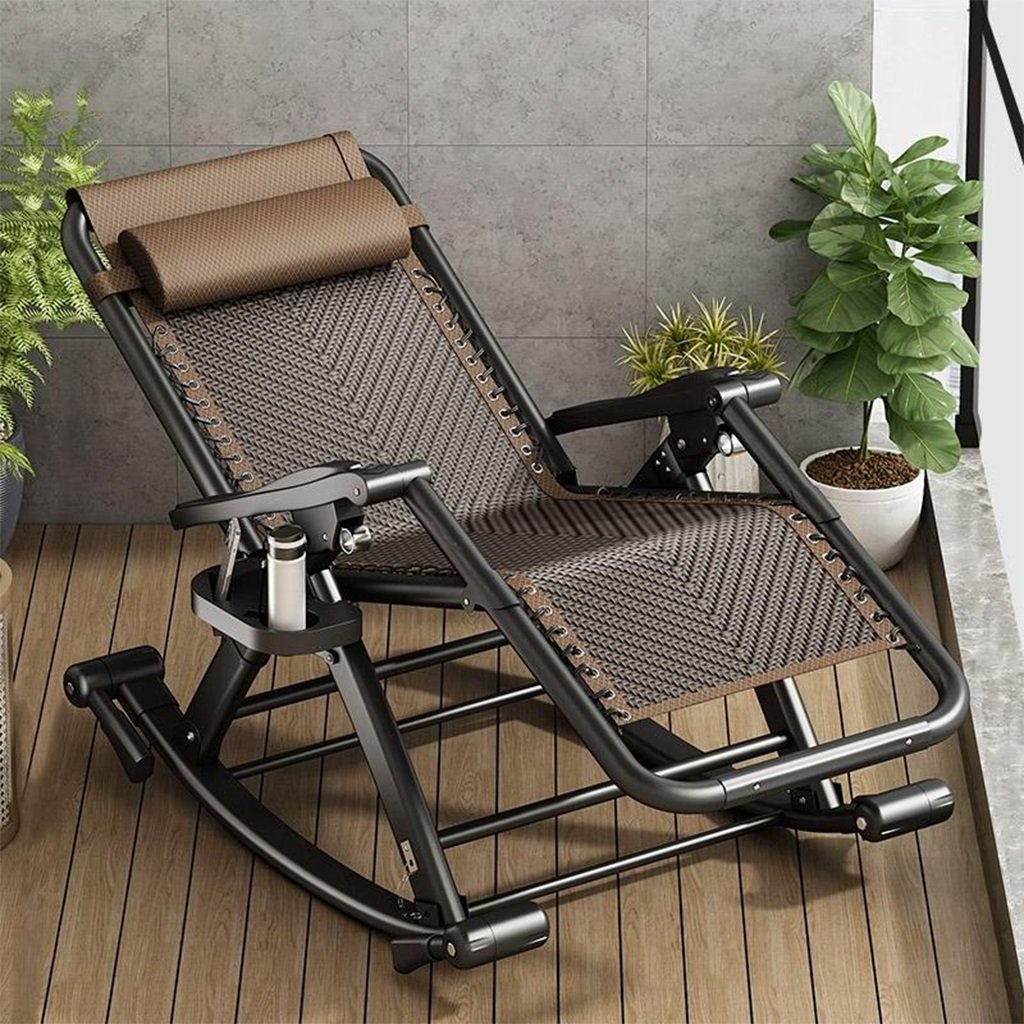 Ghế Bập Bênh Thư Giãn Gấp Gọn Khung Thép Carbon