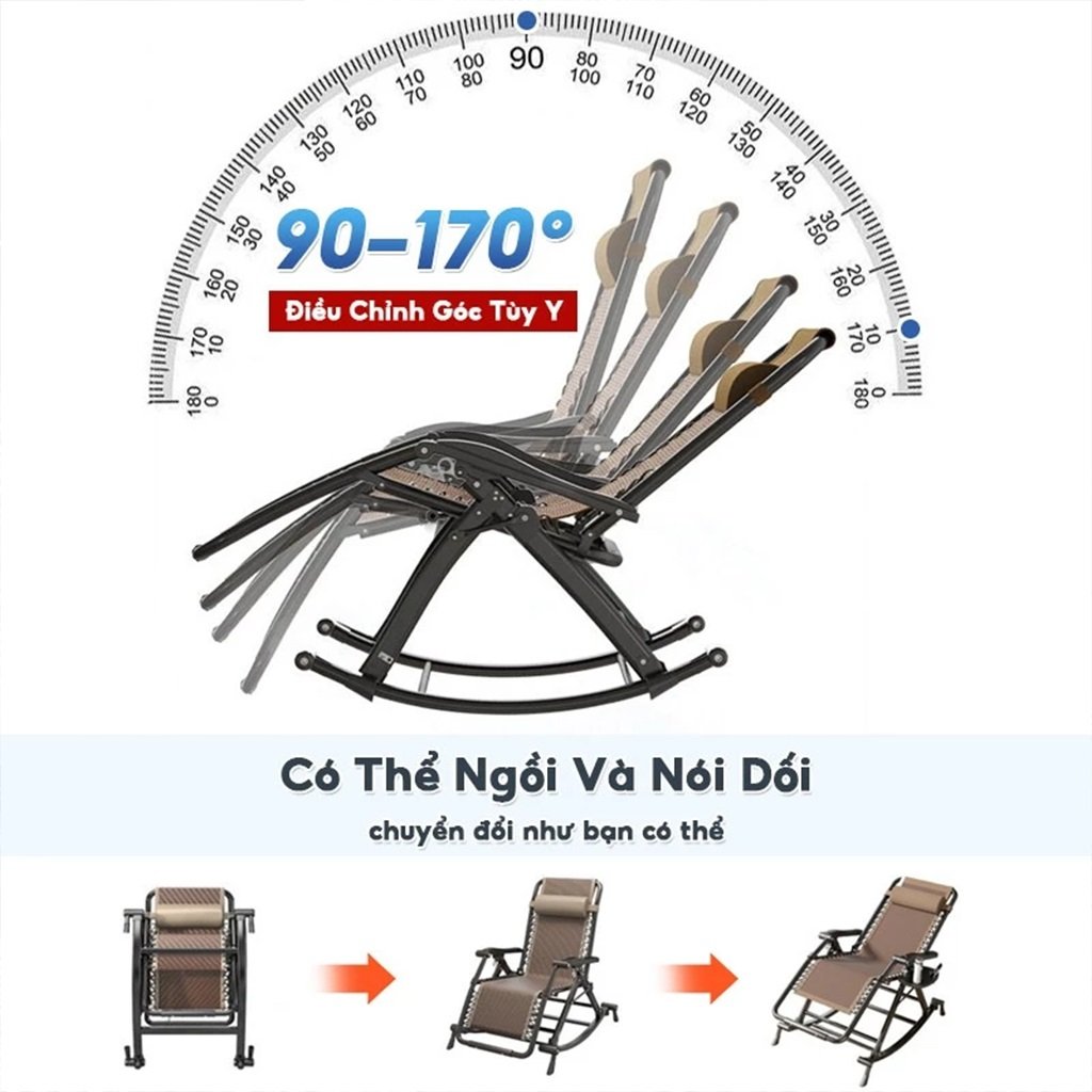Ghế bập bênh thư giãn gấp gọn
