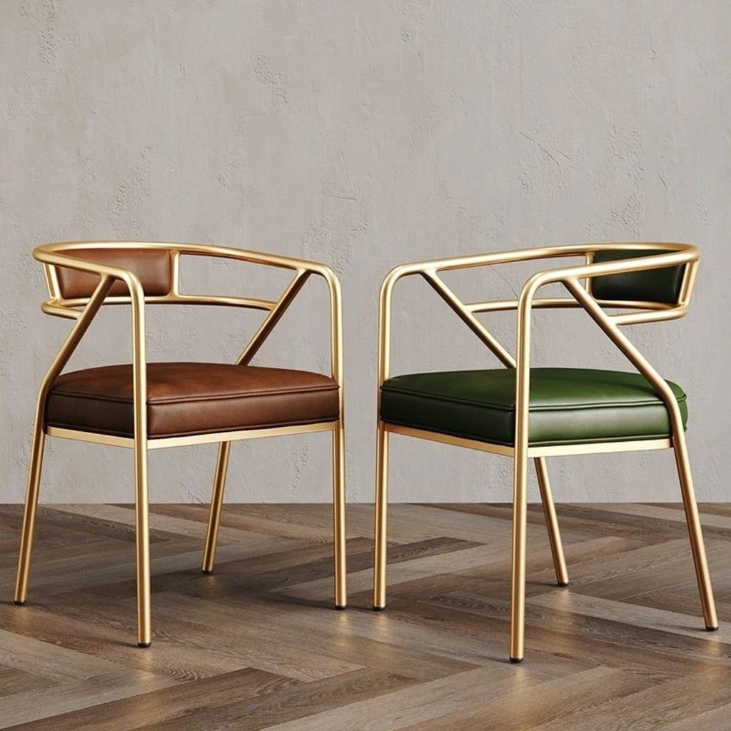 Ghế Cafe Nệm Da Chân Sắt Đẹp Retro Chair