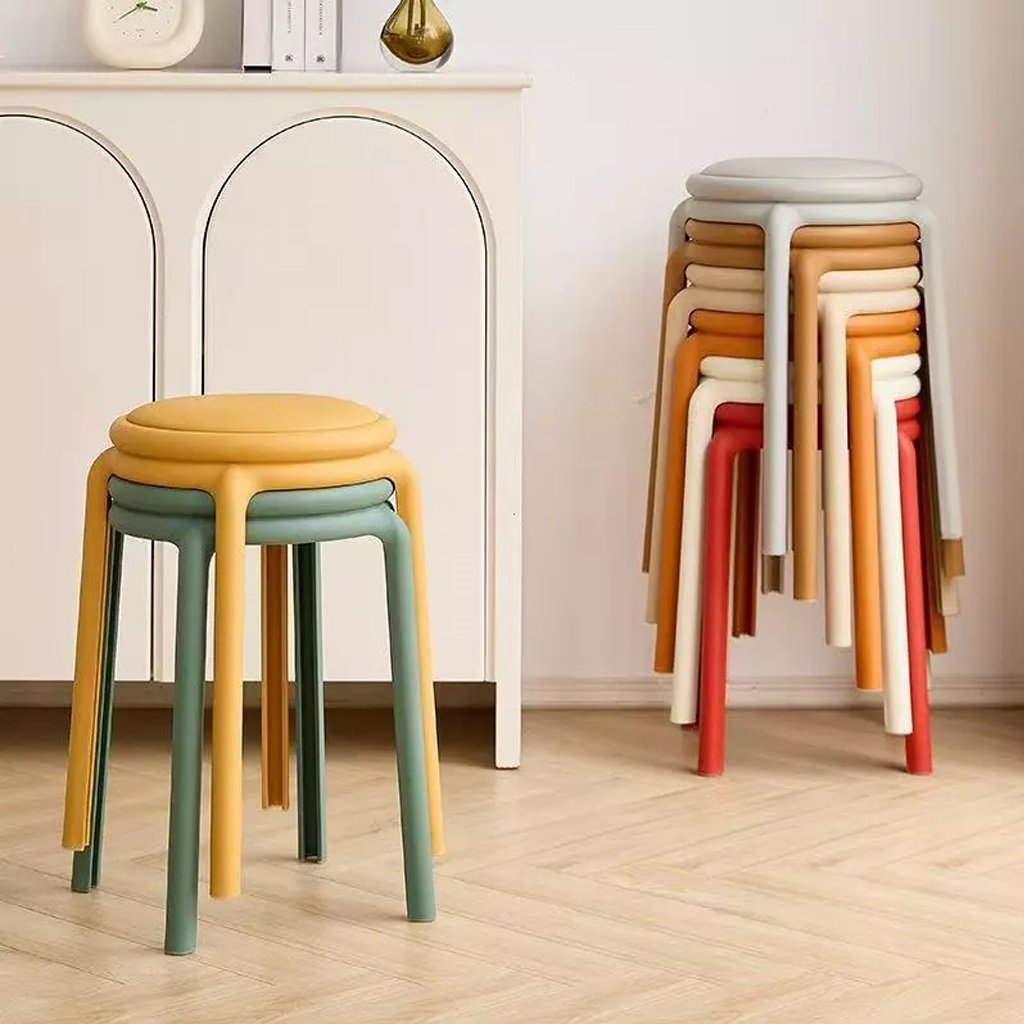Ghế Đôn Nhựa Xếp Chồng Bắc Âu YiYi