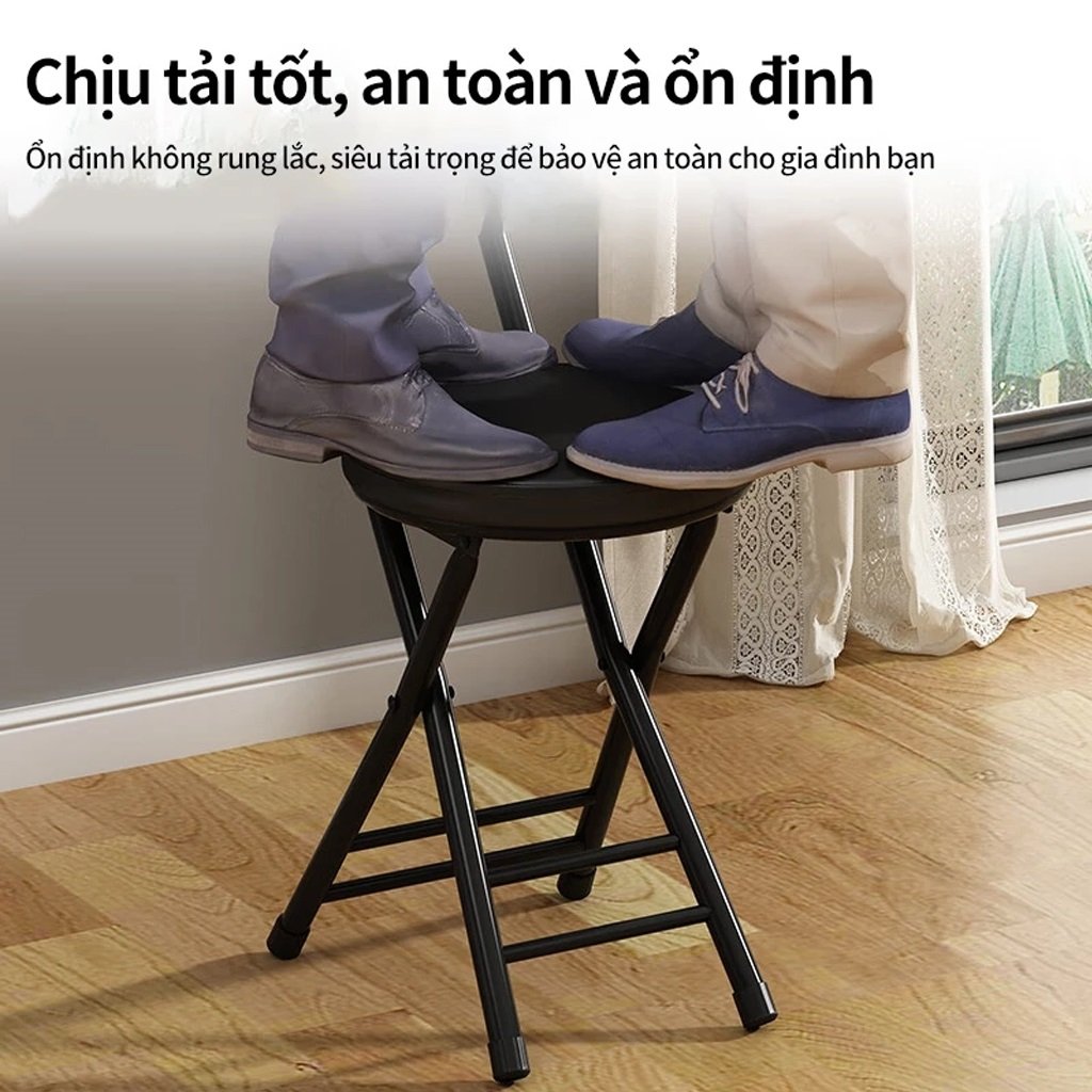 Ghế Gỗ Chân Sắt Gấp Gọn Đa Năng FN3103