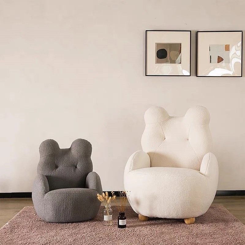 Ghế Sofa Đơn Hình Gấu Vải Lông Cừu Hàn Quốc
