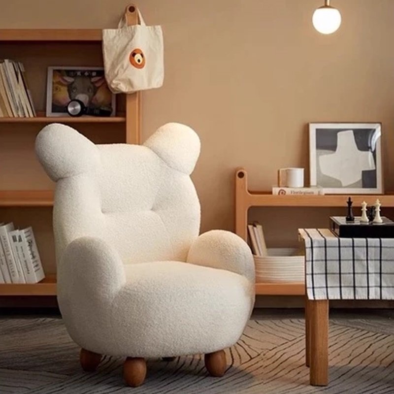 Ghế Sofa Đơn Hình Gấu Vải Lông Cừu Hàn Quốc