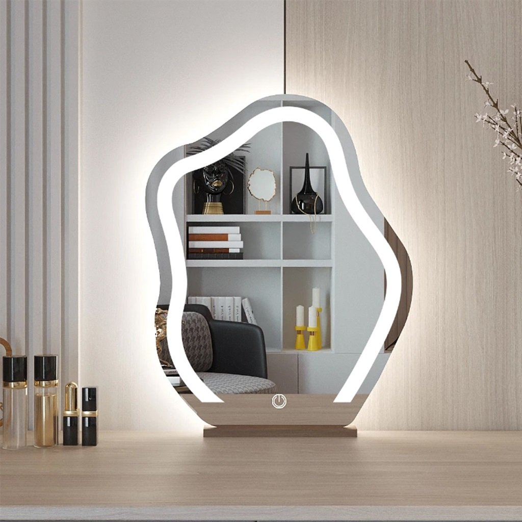 Gương Bàn Trang Điểm Cảm Ứng Đèn Led 3 Màu GĐB01
