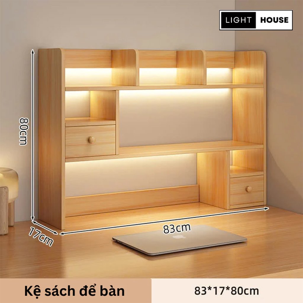 Kệ Sách Nhiều Ngăn Để Bàn Học Gỗ MDF