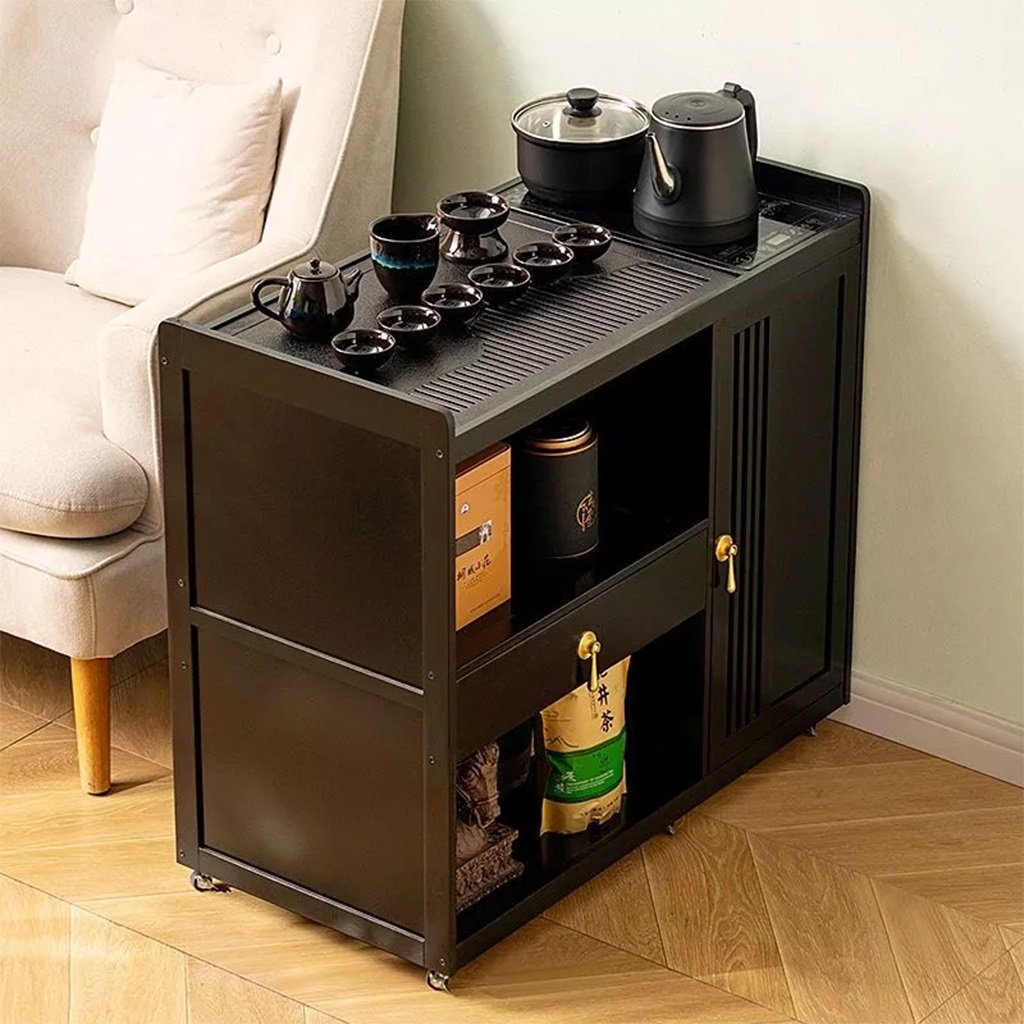 Bàn Trà Cao Cấp Di Động Kèm Tủ Trà Sang Trọng