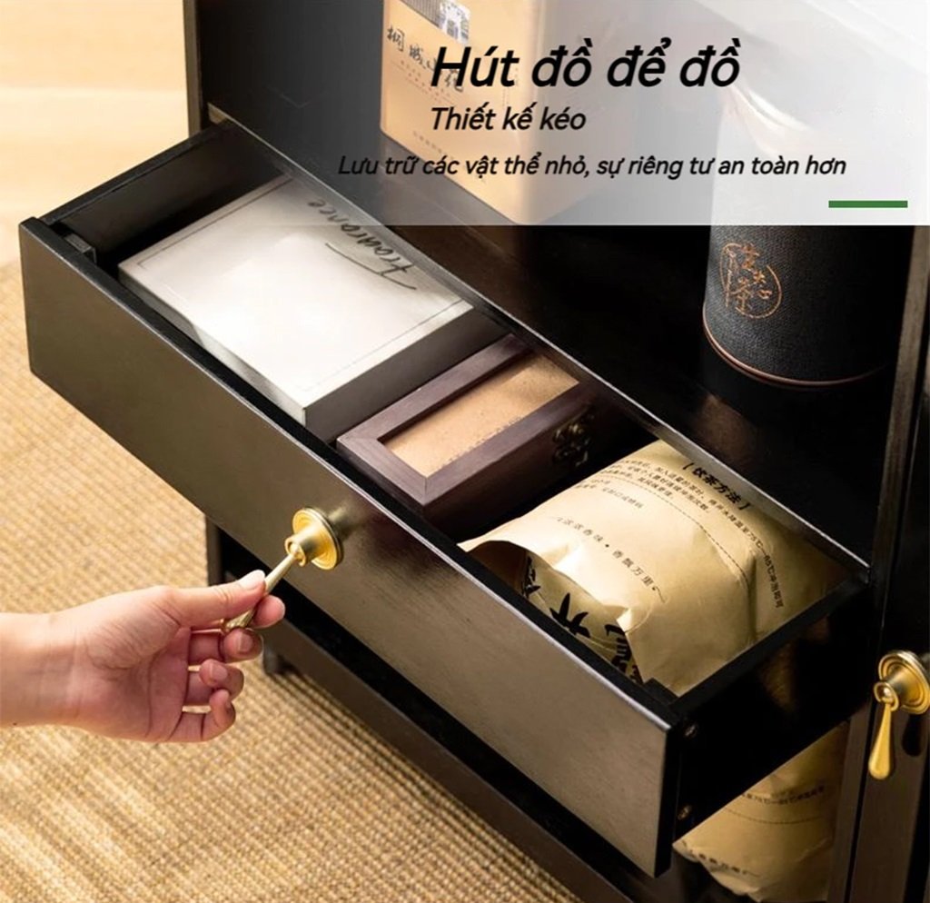 Bàn Trà Cao Cấp Di Động Kèm Tủ Trà Sang Trọng