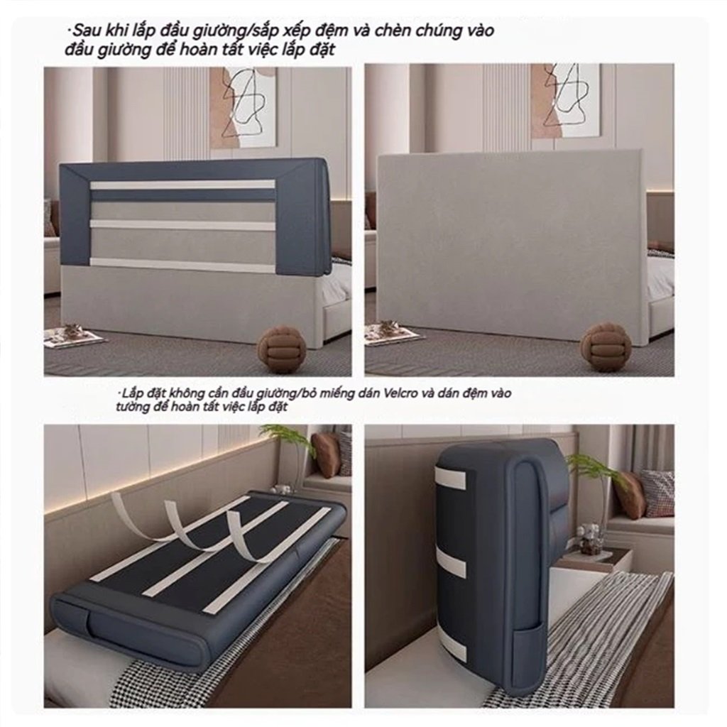 Đệm Tựa Đầu Giường Bằng Vải Nhung Mềm Tatami