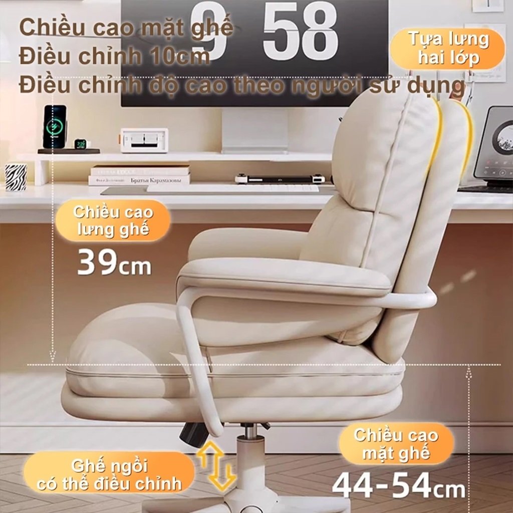 Ghế Bàn Học Bàn Làm Việc Tại Nhà Nệm Da