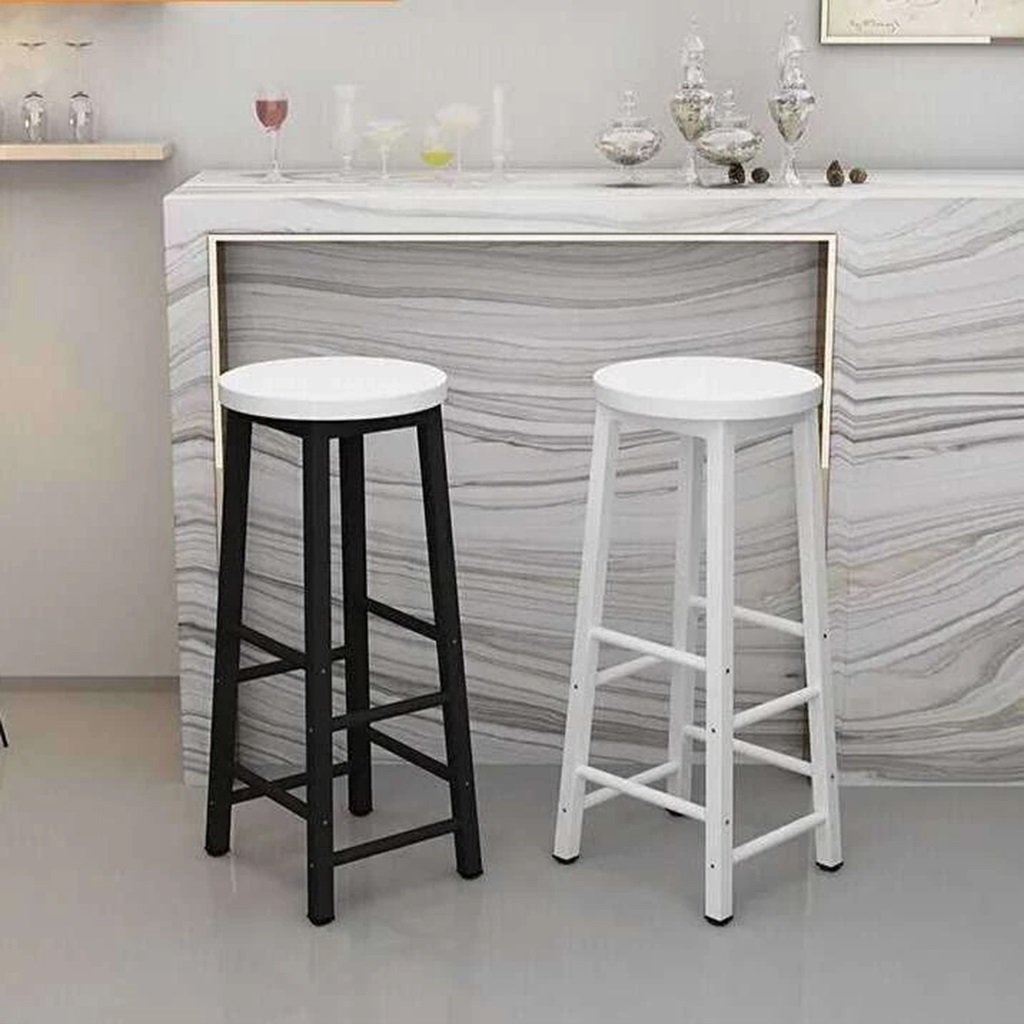 Ghế Bar Cafe Mặt Gỗ Chân Sắt Hiện Đại