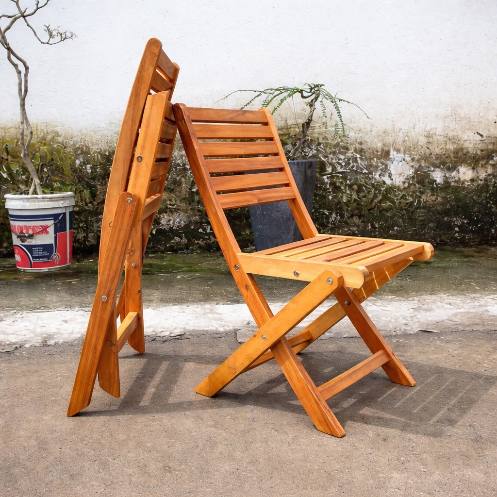Ghế cafe gấp gọn bằng gỗ