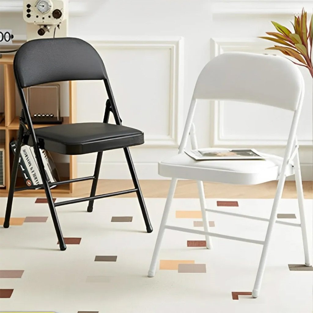 Ghế Làm Việc Gấp Gọn Nệm Da Chân Sắt