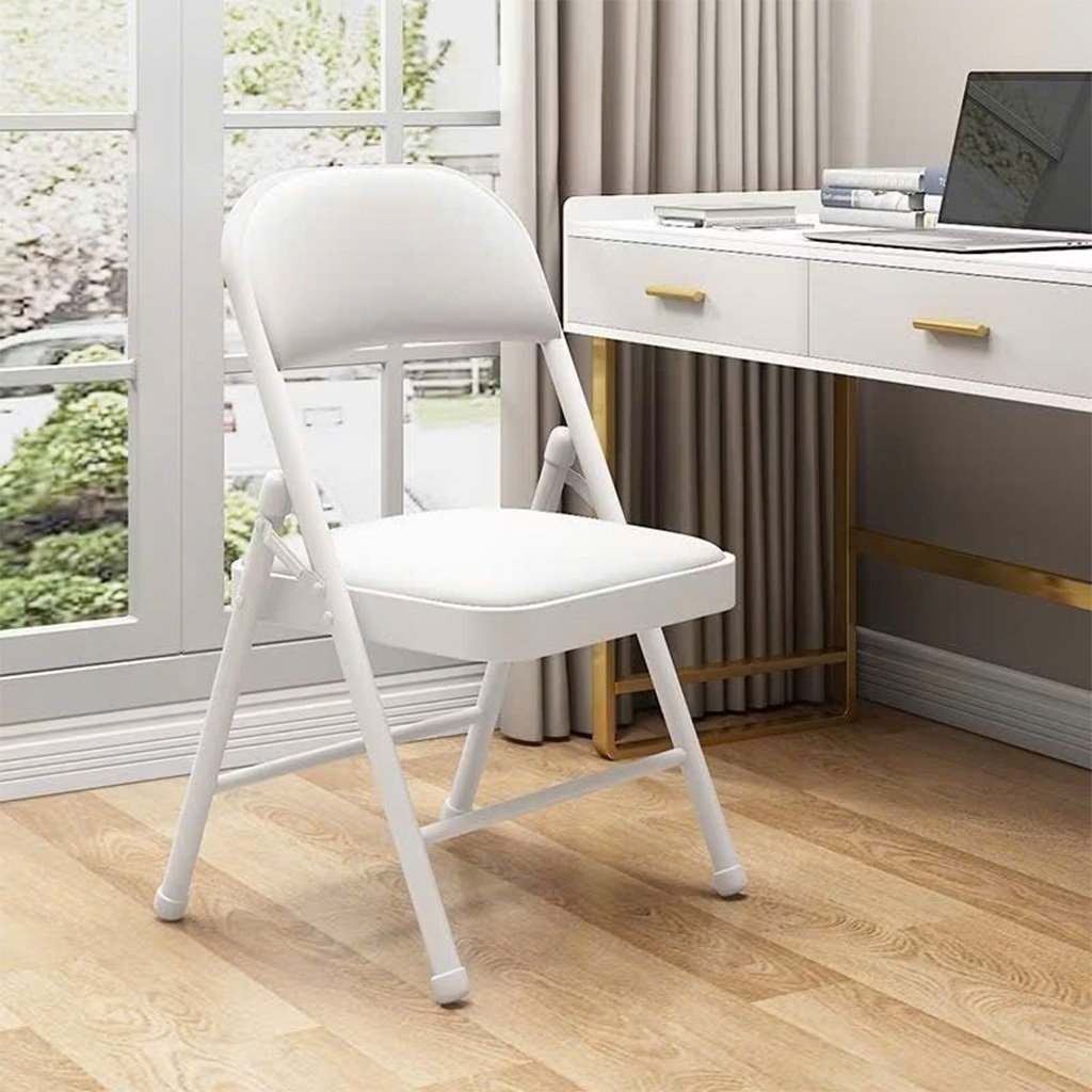 Ghế Làm Việc Gấp Gọn Nệm Da Chân Sắt