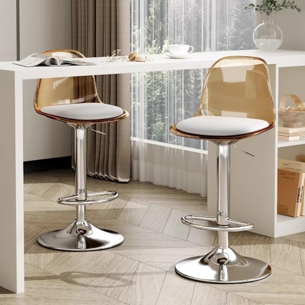 Ghế Quầy Bar Nâng Hạ Mặt Nhựa Trong Suốt