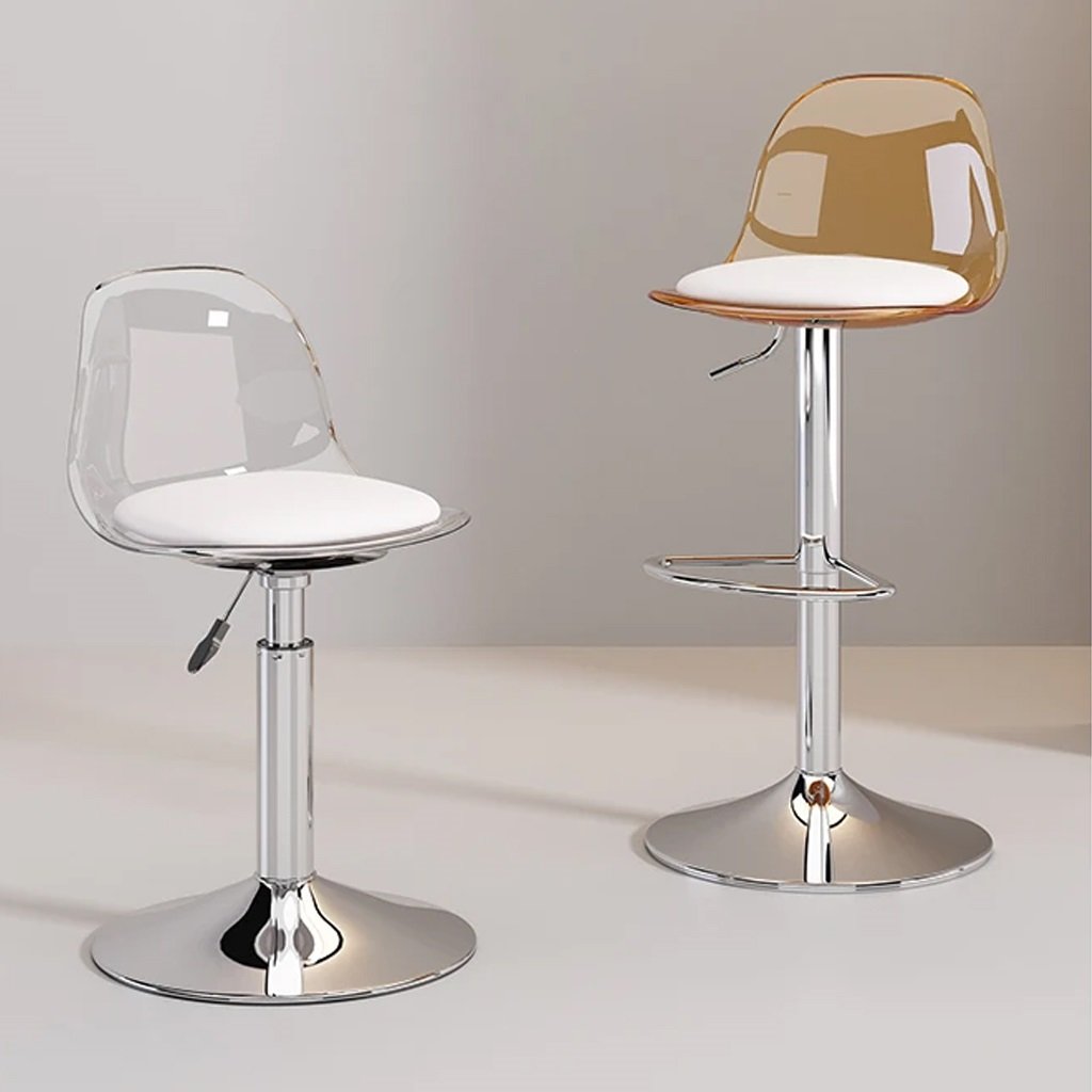 Ghế Quầy Bar Nâng Hạ Mặt Nhựa Trong Suốt