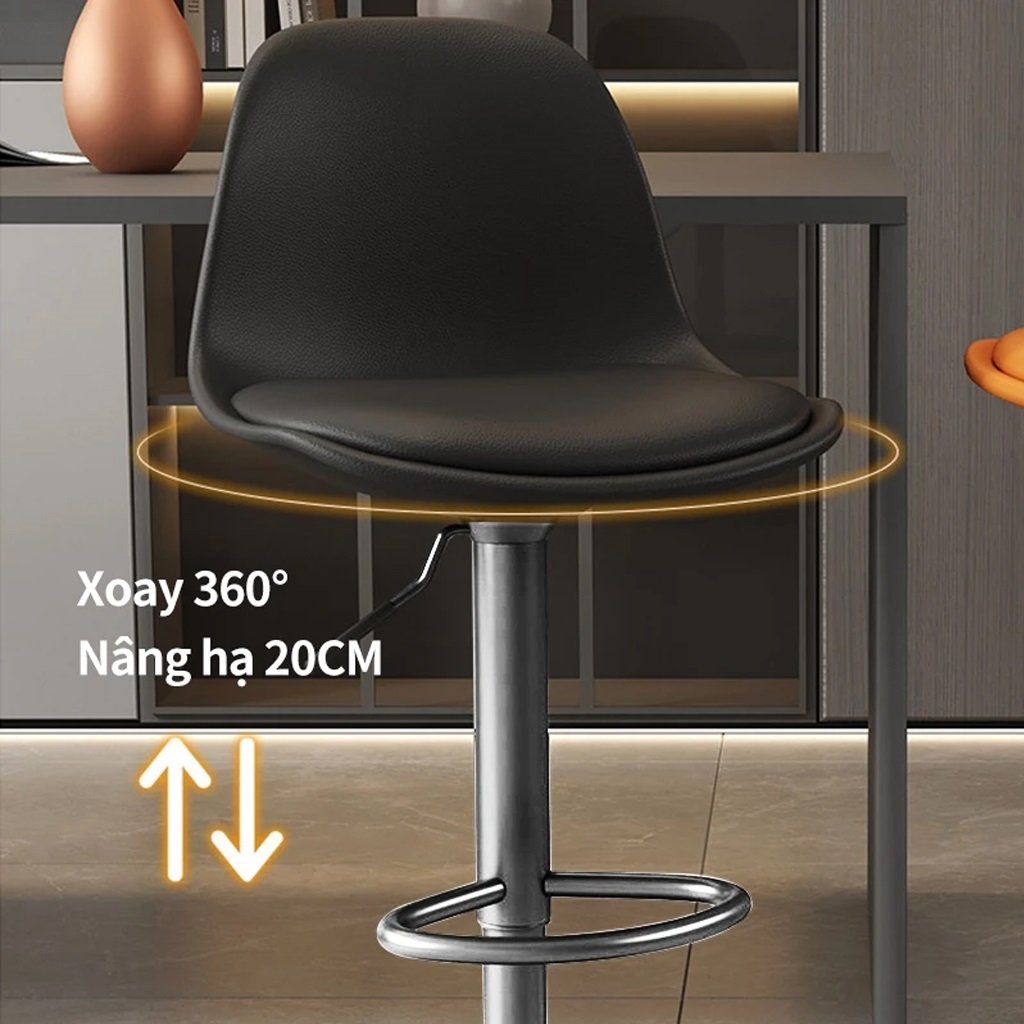 Ghế Quầy Bar Xoay Chân Mâm Nâng Hạ Chiều Cao