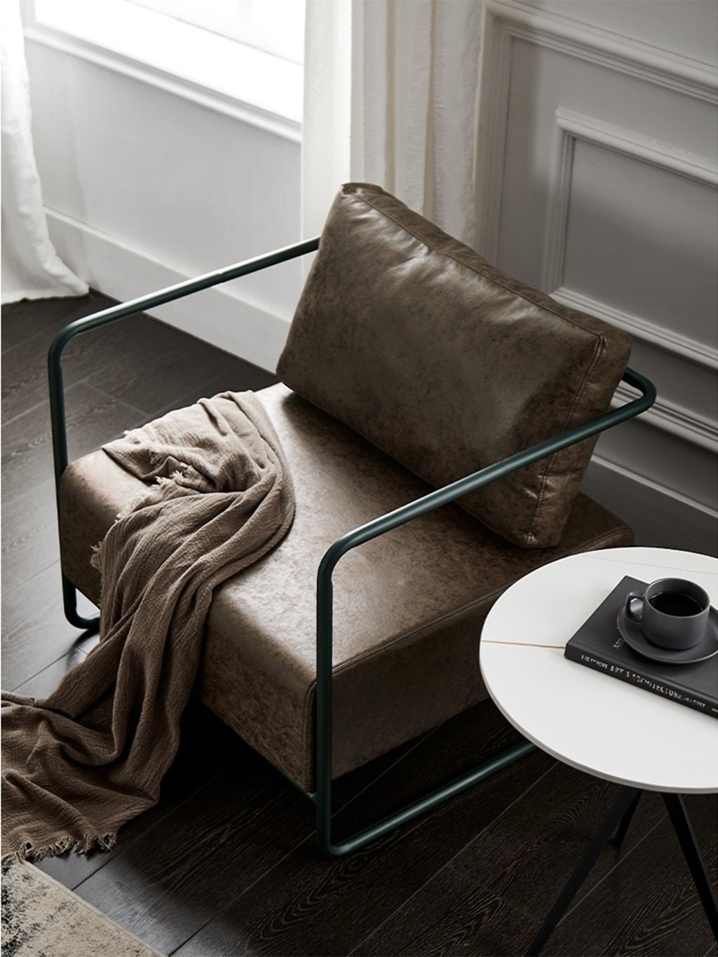 Ghế Sofa Cafe Nệm Da Khung Sắt Phong Cách Retro