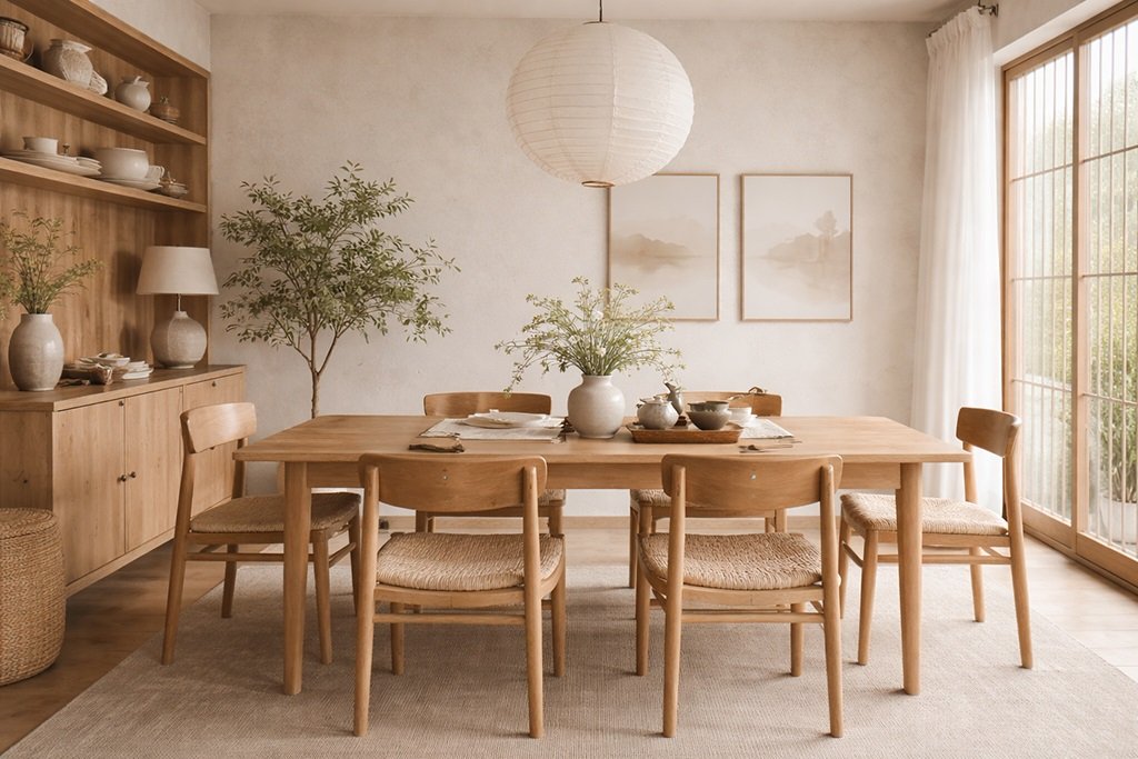 Nội thất phòng ăn phong cách Japandi