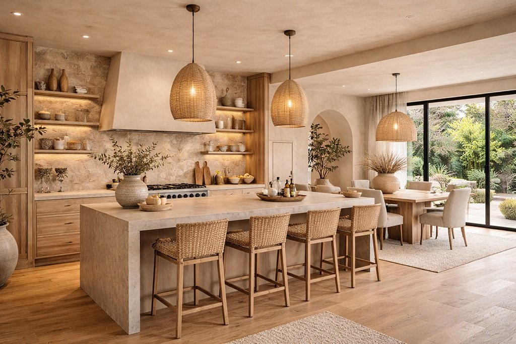 Nội thất phòng bếp phong cách Organic Modern