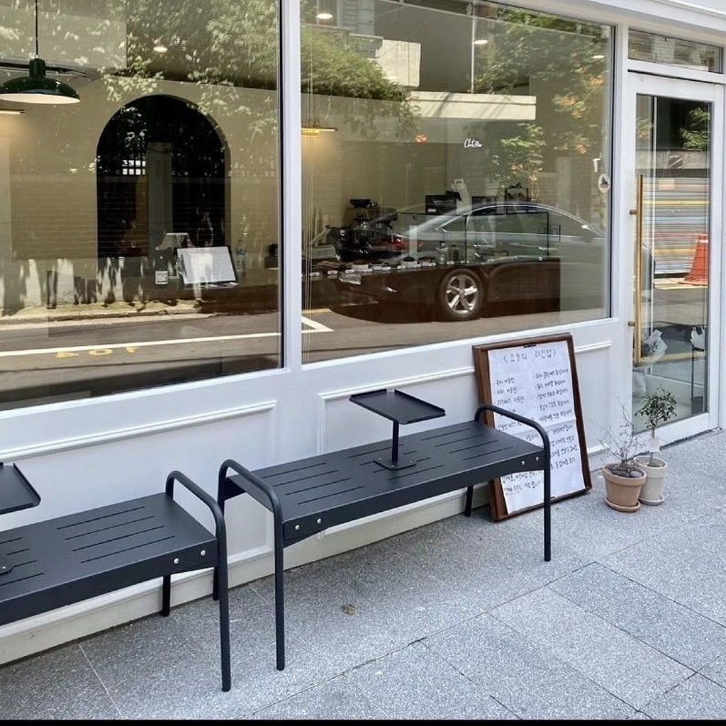 Ghế Băng Cafe Ngoài Trời Sắt Sơn Tĩnh Điện Kèm Bàn Nhỏ