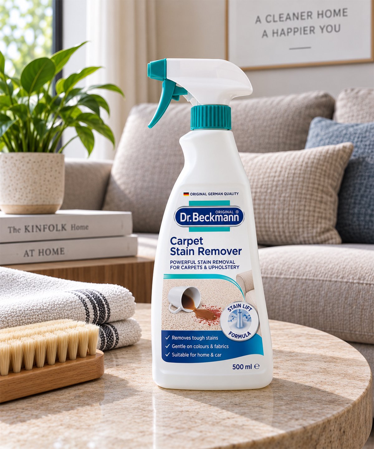 Dr. Beckmann Carpet Stain Remover xử lý vết bẩn cục bộ trên sofa vải