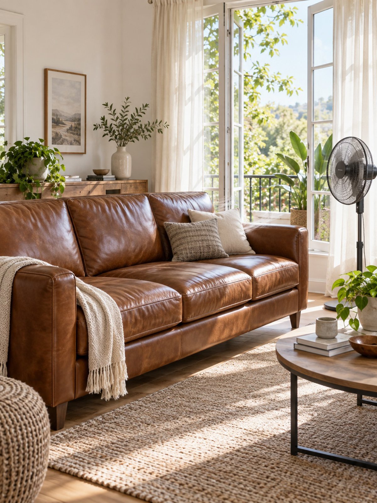 Làm khô sofa da sau khi vệ sinh