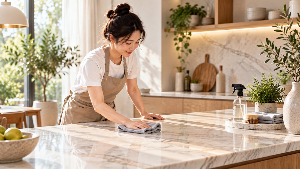 Vệ sinh mặt đá đúng cách