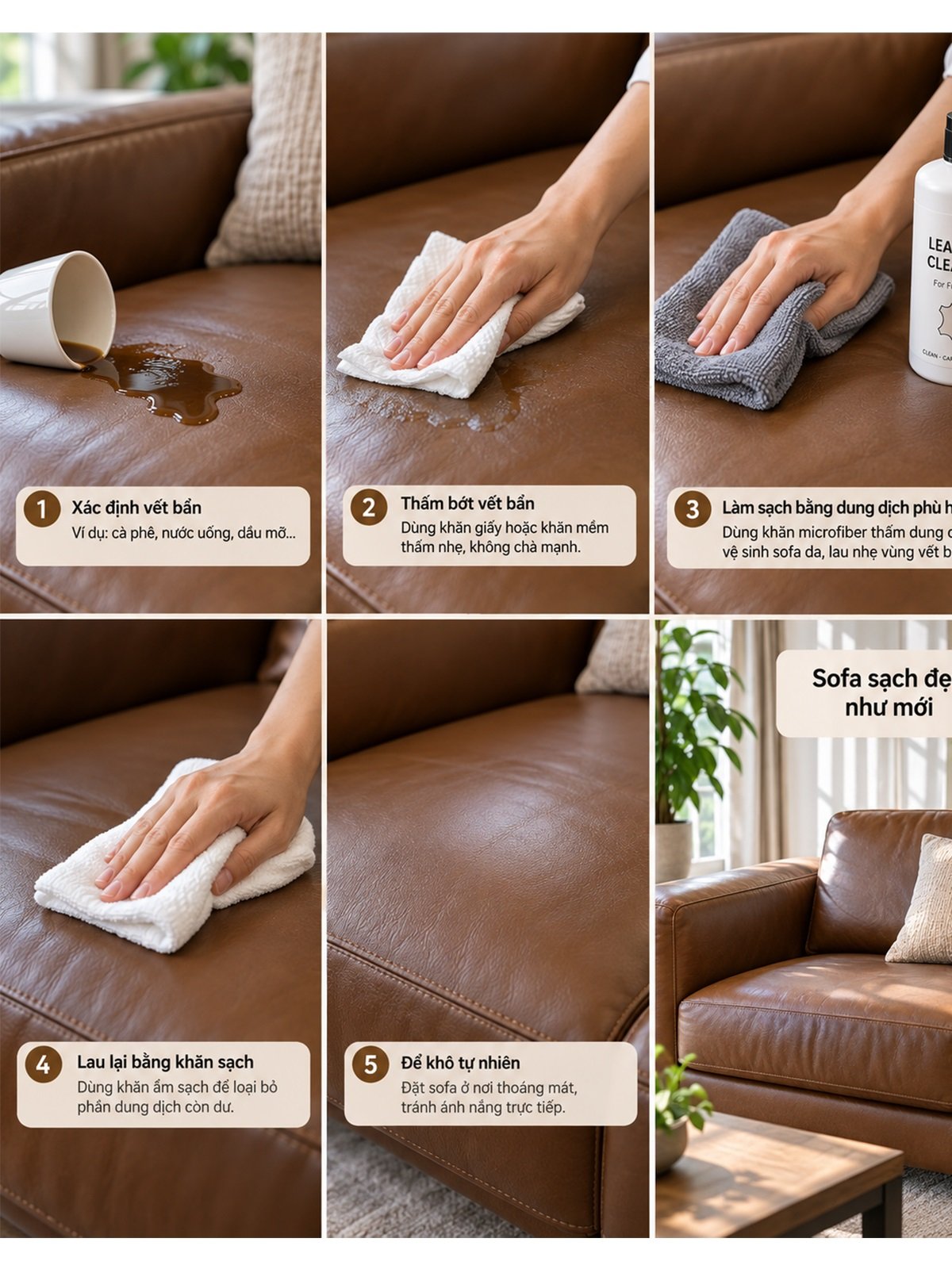 Cách xử lý vết bẩn trên sofa da