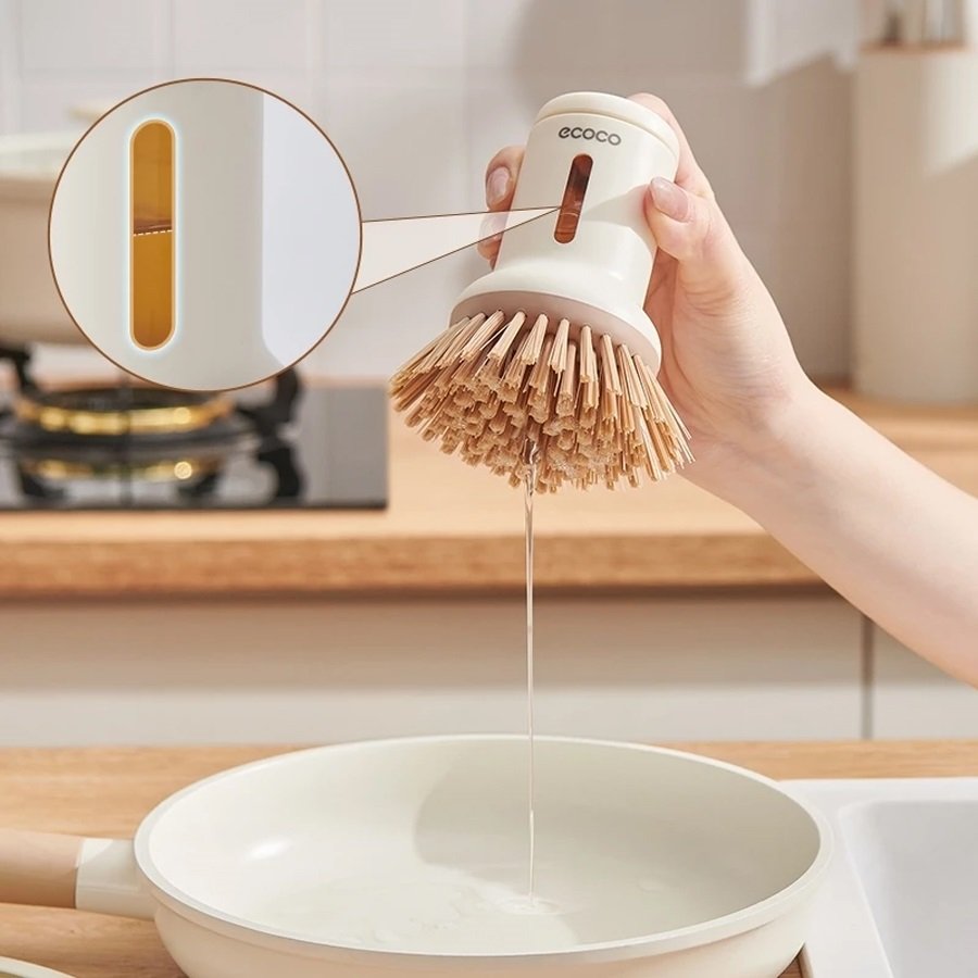 Cọ Rửa Xoong Nồi ECOCO Tích Hợp Bình Đựng Nước Rửa Chén