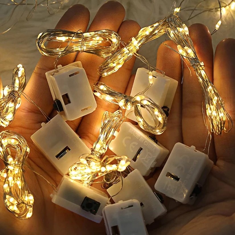 Dây Đèn LED Đom Đóm Dùng Pin Trang Trí Noel