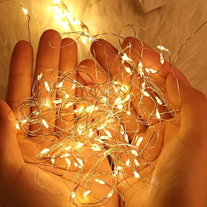 Dây Đèn LED Đom Đóm Dùng Pin Trang Trí Noel