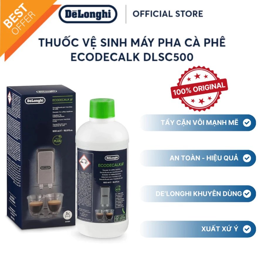 Dung Dịch Tẩy Cặn Máy Pha Cà Phê De’Longhi EcoDecalk DLSC500 500ml