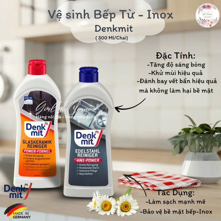 Dung Dịch Vệ Sinh Bếp Từ Và Inox Denkmit 300ml