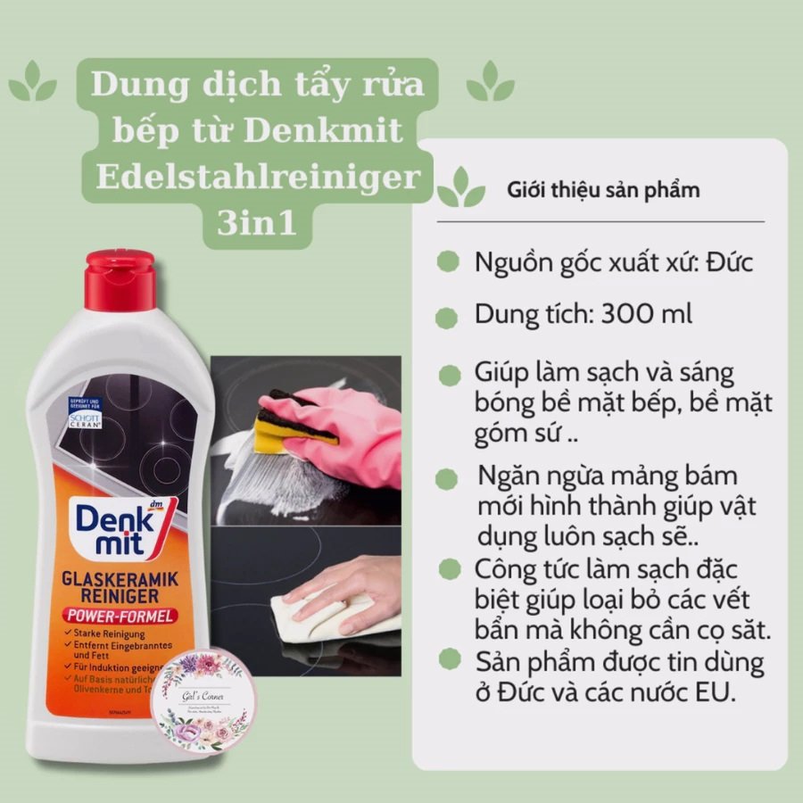 Dung Dịch Vệ Sinh Bếp Từ Và Inox Denkmit 300ml Dung Dịch Vệ Sinh Bếp Từ Và Inox Denkmit 300ml