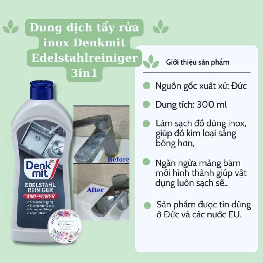 Dung Dịch Vệ Sinh Bếp Từ Và Inox Denkmit 300ml Dung Dịch Vệ Sinh Bếp Từ Và Inox Denkmit 300ml