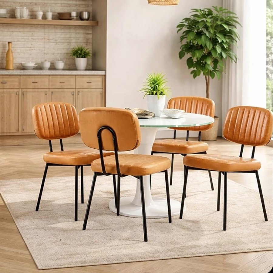 Ghế Bàn Ăn Nệm Bọc Da PU Chân Sắt Hiện Đại FN0110