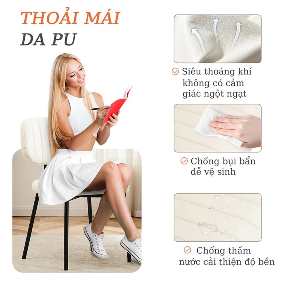 Ghế phòng ăn nệm da hiện đại