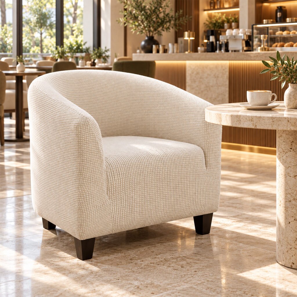 Ghế Sofa Đơn Nệm Vải Sang Trọng Cho Quán Cafe FN0110