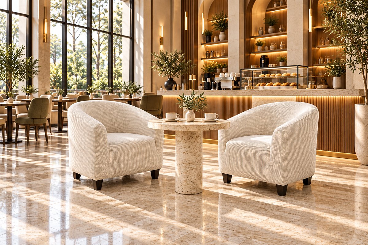 Ghế Sofa Đơn Nệm Vải Sang Trọng Cho Quán Cafe FN0110