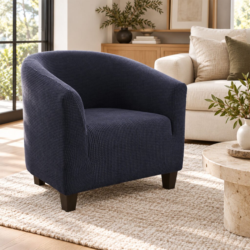 Ghế Sofa Đơn Nệm Vải Sang Trọng Cho Quán Cafe FN0110
