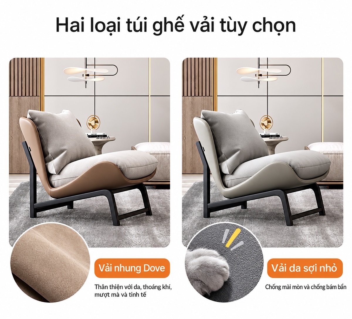Ghế Sofa Đơn Thư Giãn Nệm Dày Phong Cách Hiện Đại FN0110